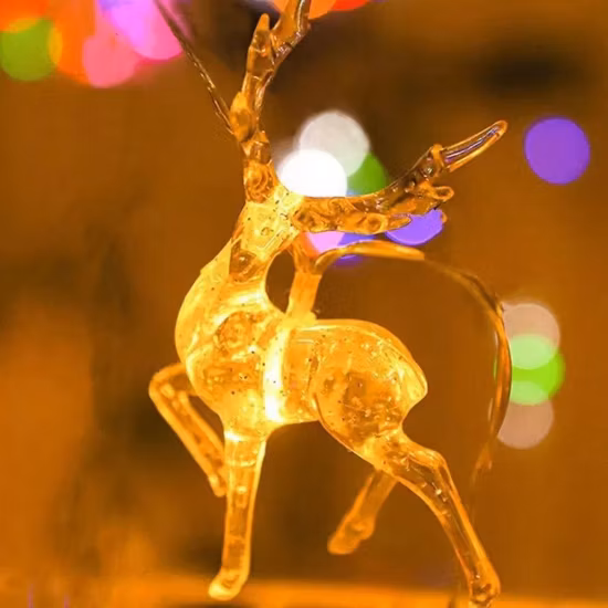 Holiday Lighted Glitter LED Light Reindeer Match Christmas Atmosphere Ci24755