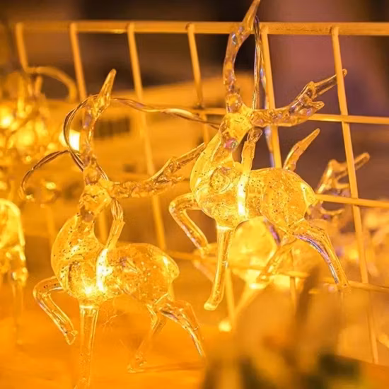 Holiday Lighted Glitter LED Light Reindeer Match Christmas Atmosphere Ci24755