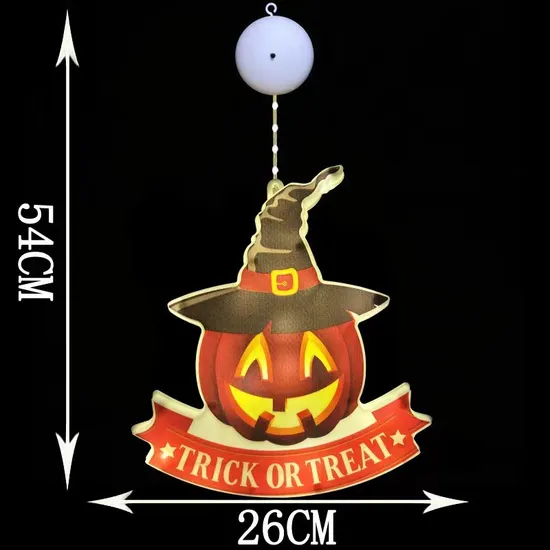 Hanging Halloween Ghost Bat Skull Window Light Battery Decoration Light with Suction Cup Hook