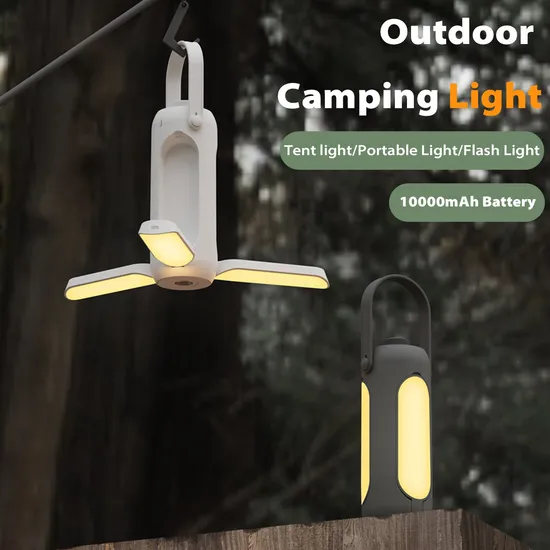 Vissko 2024 New Rechargeable 10000mAh Hanging Tent Hanging LED Flash Camping Folding Outdoor Portable Lamp Student Lantern Dormitory Light