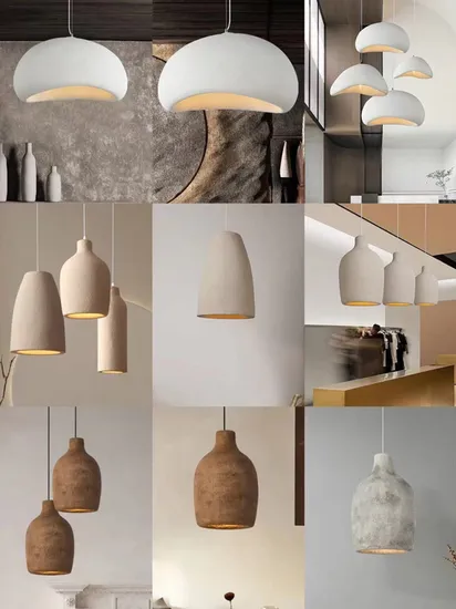 Wabi Sabi Ceiling Lamp Nordic Design Resin Hanging Lamps Resin Pendant Light for Living Room Restaurant (CJ007)