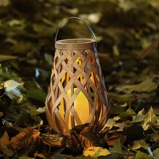 Outdoor Used Solar LED Rattan Candle Light