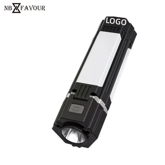4 in 1 Folding Flashlight Torch Rechargeable Camping Lights Outdoor LED Flashlight with Phone Charger 