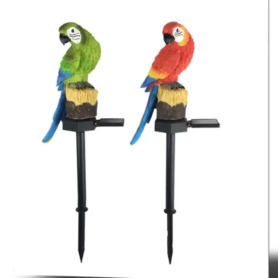 Wholesale Animal Shape Solar Powered Resin Parrot Lawn Lamp Outdoor Waterproof Garden Decorative Lighting High Quality LED Garden Light 