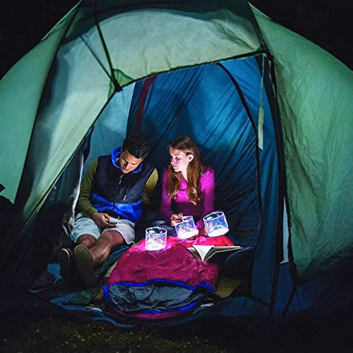 LED Outdoor Travel Lighting Portable Folding Lantern Solar Inflatable Light Super Bright Tent Light