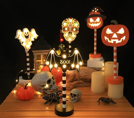 LED Halloween Lights Modeling Lights Wooden Decoration Night Light Ambient Light 