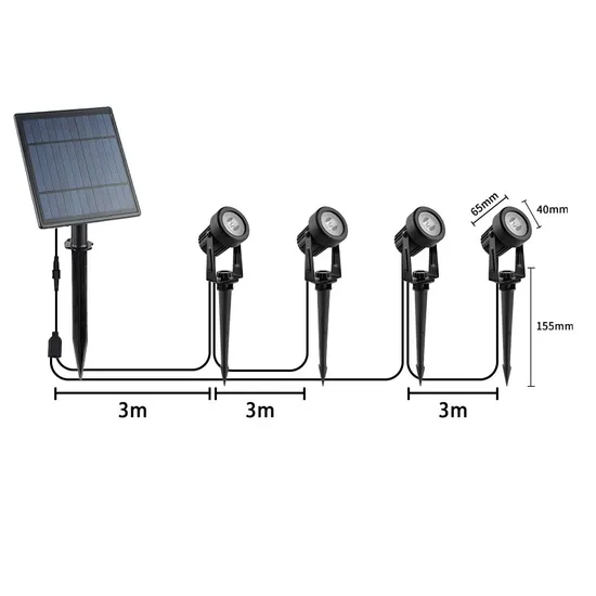 Solar Ground Stake Spotlight Outdoor Super Bright Waterproof Lawn Light Landscape Garden Courtyard Tree Light 