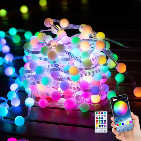 Wholesale Customization Holiday Lighting Christmas Tree Decoration RGB Globe Fairy Lights String Outdoor Luces De Navidad LED 