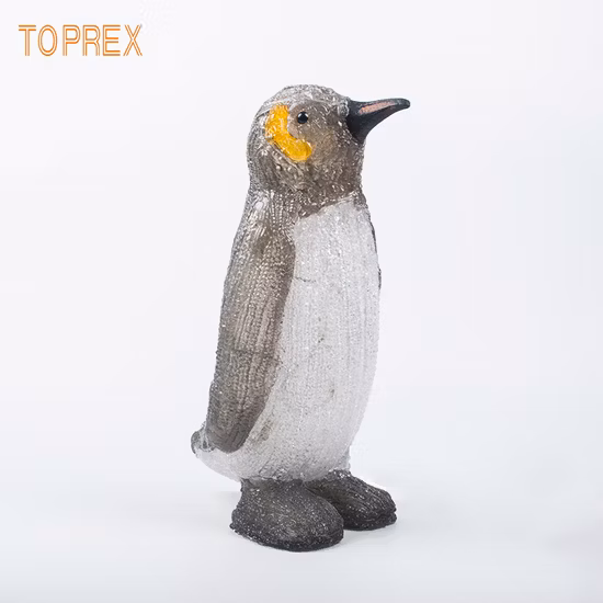 Toprex Decor 3D Acrylic High Brightness Lighting Design Christmas Lighted Animated Penguin Outdoor Display Light Animal