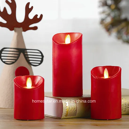 Battery Powered Dancing LED Wax Candles Moving Flameless LED Candles Light 