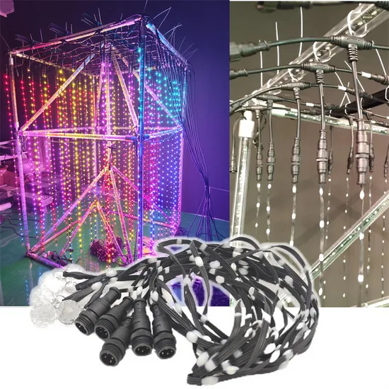 3D Cube Light Show LED Star Light Cloth Curtain for Wedding Stage Backdrop Decoration Hanging 3D People Running Light 