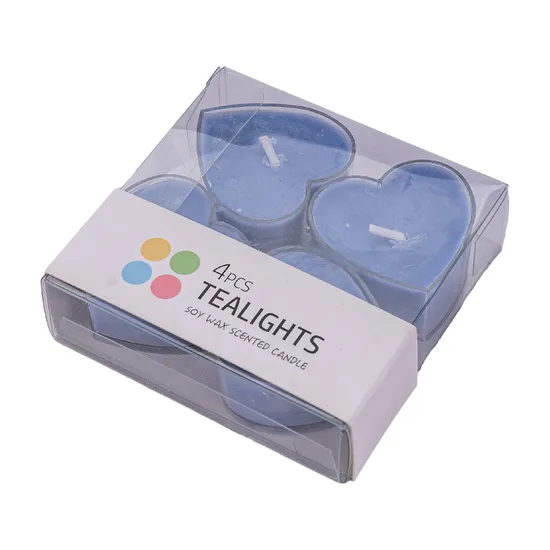 Wholesale Tea Light Candle White Red 4 Pack Small Paraffin Wax Heart Tea Candles for Confession Wedding Religious Diwali 