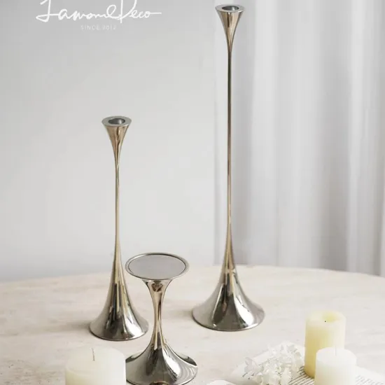 Modern Light Luxury Stainless Steel Candle Table Decoration 