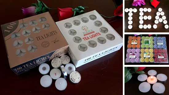 White Tealight Candle Burning 4 Hours 12g Tea Light in Craft Box 